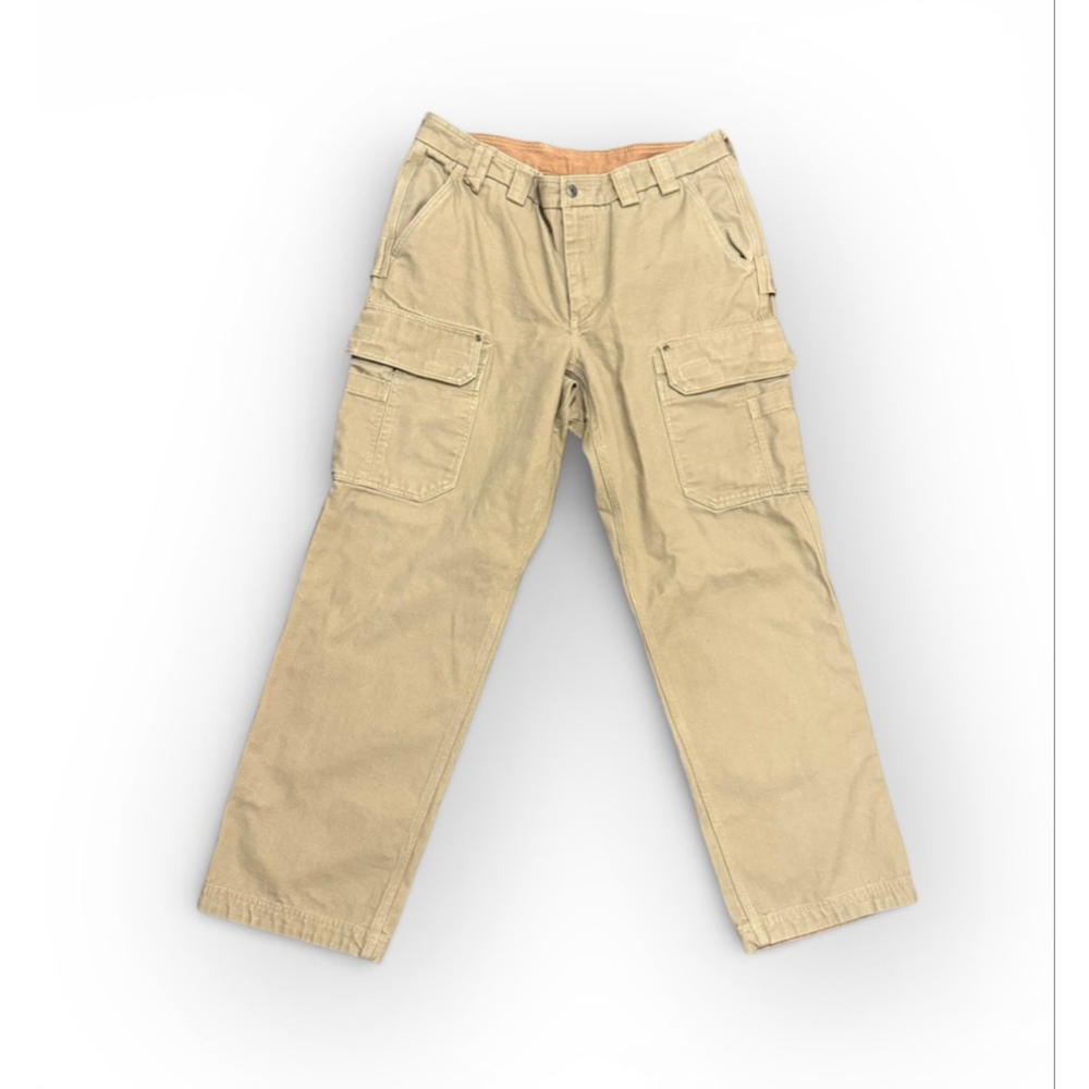 Duluth Trading Co Men’s Cargo Pants 38x34 Khaki Work Utility Canvas Heavy Duty